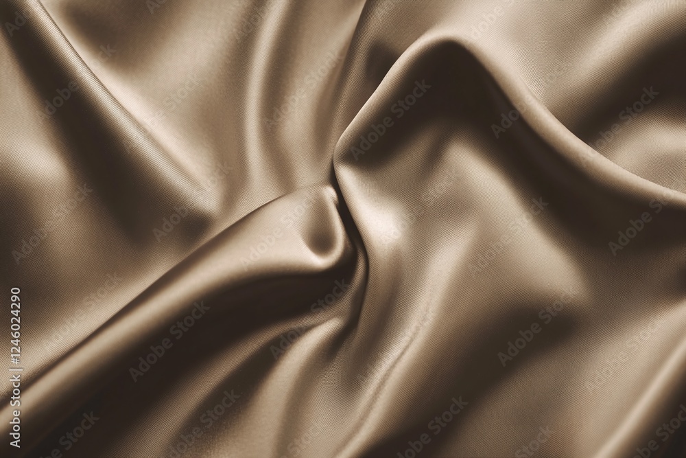 Poster smooth folded beige satin fabric with soft texture and elegant draping background