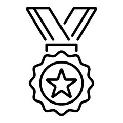 Academic medal icon in linear style 