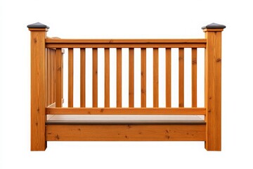 Wooden Railing Structure Isolated on White Background, Ideal for Architectural Design or Home Improvement Projects