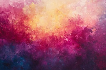 Vivid Abstract Painting with Warm Gold Red and Purple Tones Depicting Creativity and Serenity