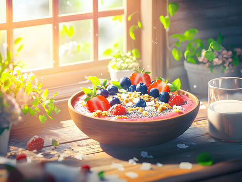 mixed berry acia bowl.