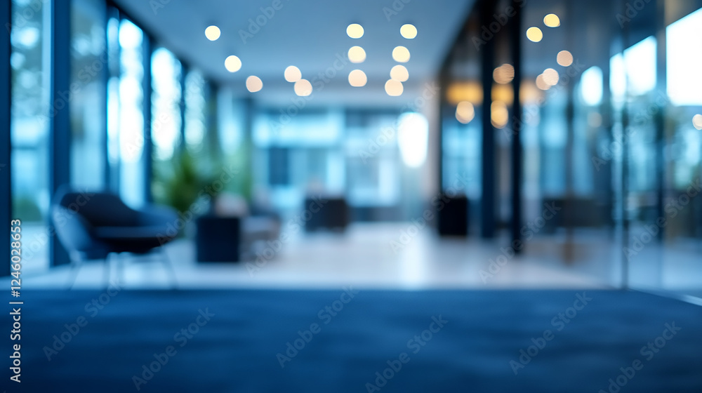 Poster blurred lights of a city street at night, creating an abstract bokeh background with warm tones and 