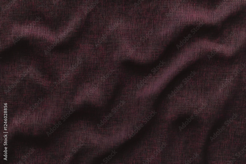 Poster deep burgundy textured fabric with subtle waves and soft wrinkles in a dark abstract background