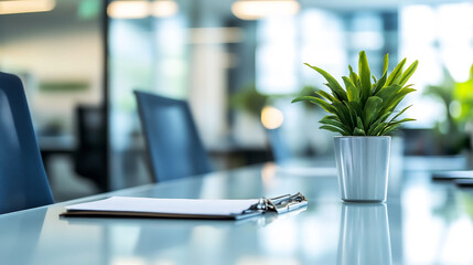 A large open office space with a lot of greenery and plants Modern Office Interior with Natural Light and Greenery