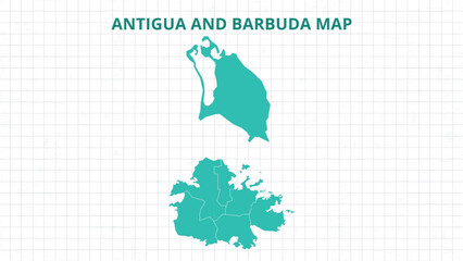 A Map highlighting Antigua and Barbuda Map, Antigua and Barbuda modern map with Grey Color Hi detailed Vector, geographical borders