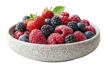 Delicious Chia Seed Pudding Topped with Berries Isolated on Transparent Background