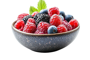Chia Seed Pudding with Fruit Topping on Transparent Background