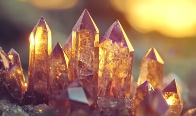 Glistening crystal fragments with sharp, Generative AI