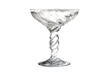 Chilled Margarita Glass with Salt Rim Isolated on Transparent Background
