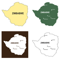 Naklejka premium Zimbabwe country map