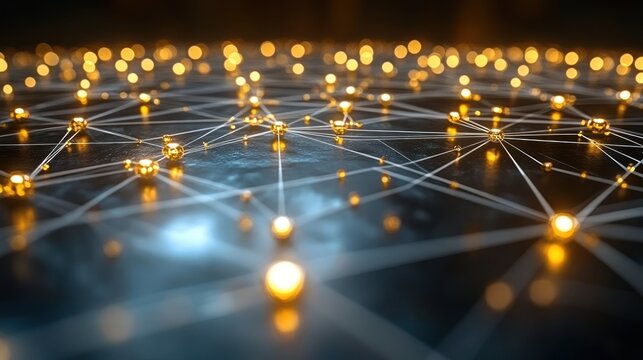 Global Network Connection, Digital Data Flow, Abstract Background