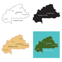 Obraz premium Burkina Faso region map