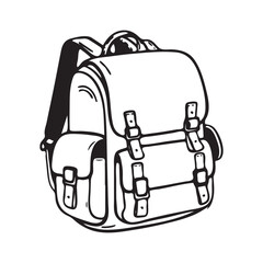 school backpack coloring page vector illustration