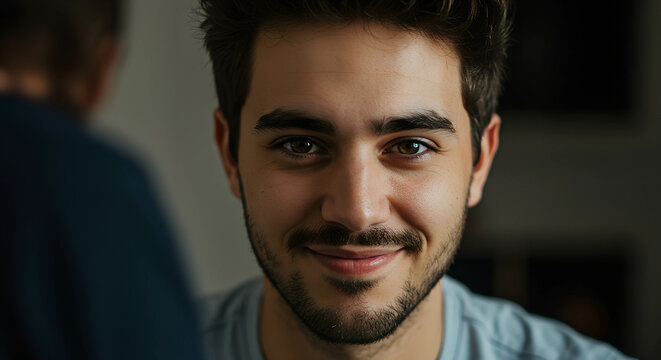 A person feeling love, showcasing the expression of connection and caring.