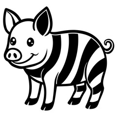 vector illustration of cartoon zebra