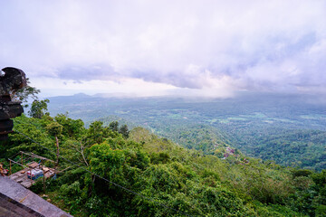 Scenic Landscape View Over Lush Green Hills and Valley From Elevated Point..