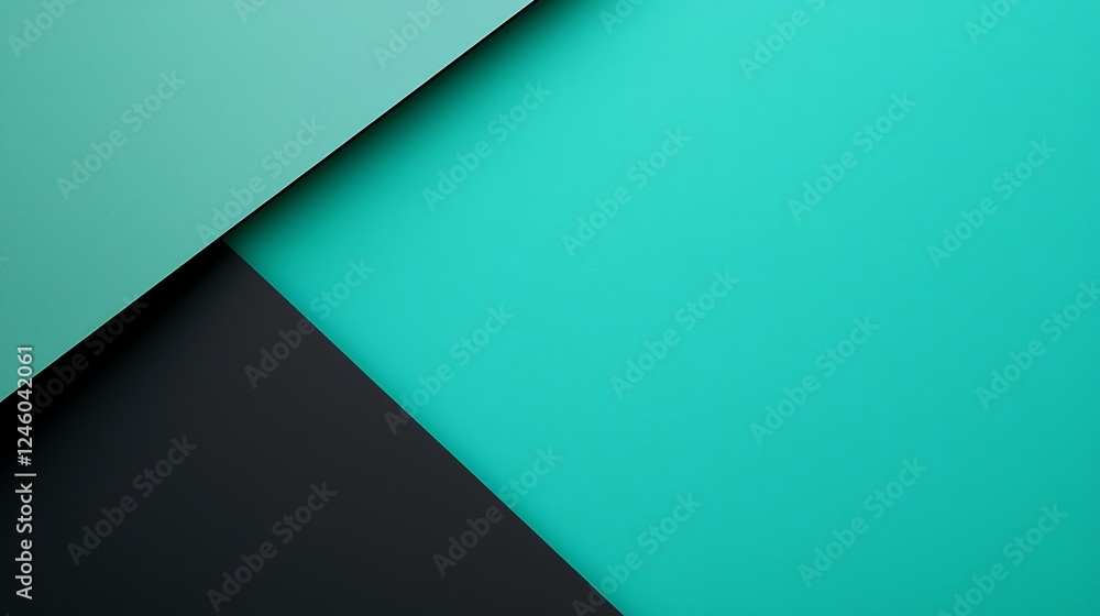 Aufkleber a minimalistic design featuring overlapping teal and black geometric shapes, creating a modern visua