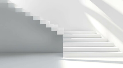 A clean and modern staircase in a minimalist home.