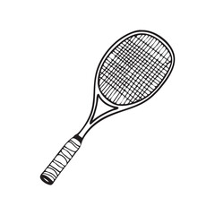 Tennis racket line art for coloring book vector