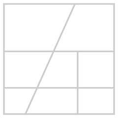 Fototapeta premium Minimalist vector collage with empty white photo frames, perfect for creating personalized photo layouts or digital galleries design