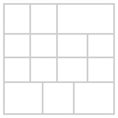 Minimalist vector collage with empty white photo frames, perfect for creating personalized photo layouts or digital galleries design