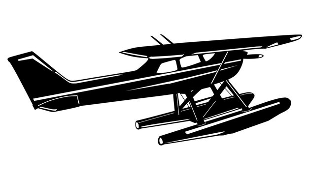 Sea plane, float plane  silhouette 