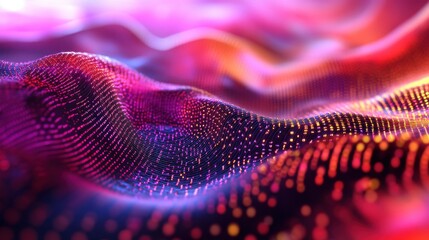 This abstract background image showcases the digital data stream with binary code, representing the concept of technology, information flow, connectivity, data processing, and innovation.