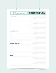 Minimalist Printable vector planner template design, Daily planner for every day, Schedule, tasks, notes for the every day and simple printable to do list, Vector graphic set for daily routine.
