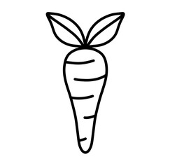 cute carrot doodle illustration kids eat healthy food easter vegetables isolated on white digital sticker svg transparent clipart hand drawn icon organic veggies