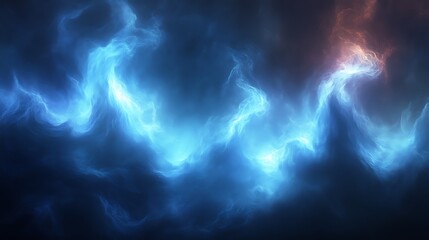 Abstract Blue and Orange Nebula Cosmic Cloudscape