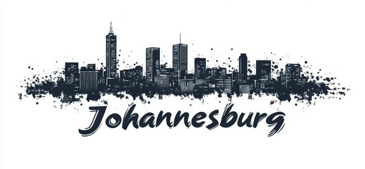Obraz premium Johannesburg skyline with artistic design showcasing urban architecture and vibrant city life elements