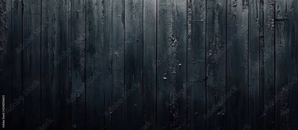 Poster dark weathered wood panel texture creating a grunge background with vertical planks in deep brown to