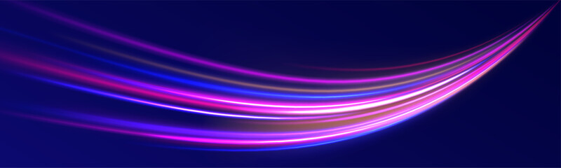Neon color glowing lines background, Glowing wave swirl, impulse cable lines. High-speed light trails effect. Futuristic dynamic motion technology. Png, neon, line, blur, beam, ray, abstract, energy, 