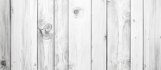 Fototapeta premium Vertical arrangement of vintage reclaimed wood panels in soft white and gray tones, highlighting unique grain knots and rustic texture for decor.