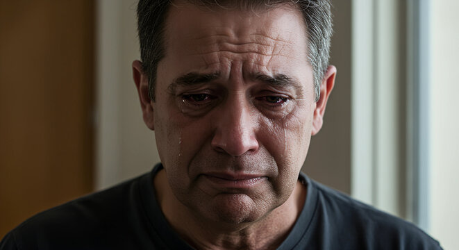 A person feeling sadness, showcasing the expression of sorrow and grief.