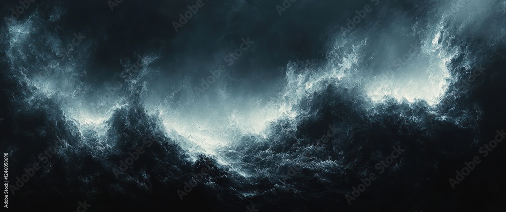 Poster dark abstract painting charcoal style textured paper soft gradients subtle shading dim ambient light