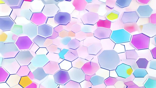 カラフルで抽象的なハニカム模様の水彩イラスト背景