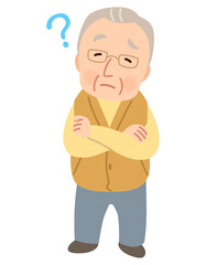 高齢男性　表情ポーズ　シニア　高齢者　後期高齢者