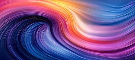 Obraz premium Abstract Blue, Purple, Pink and Orange Vibrant W.avy Motion. 3D Fluid Art Tunnel Illustration.