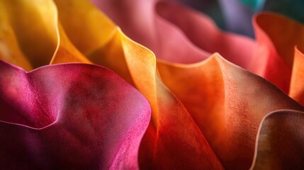 Abstract waves of vibrant flowing fabric in a colorful design background