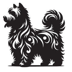 Silhouette of dog vector on white background