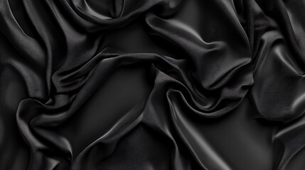 Fototapeta premium Black silk fabric texture background (1)