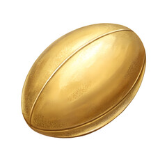 Gold Rugby ball in isolate background