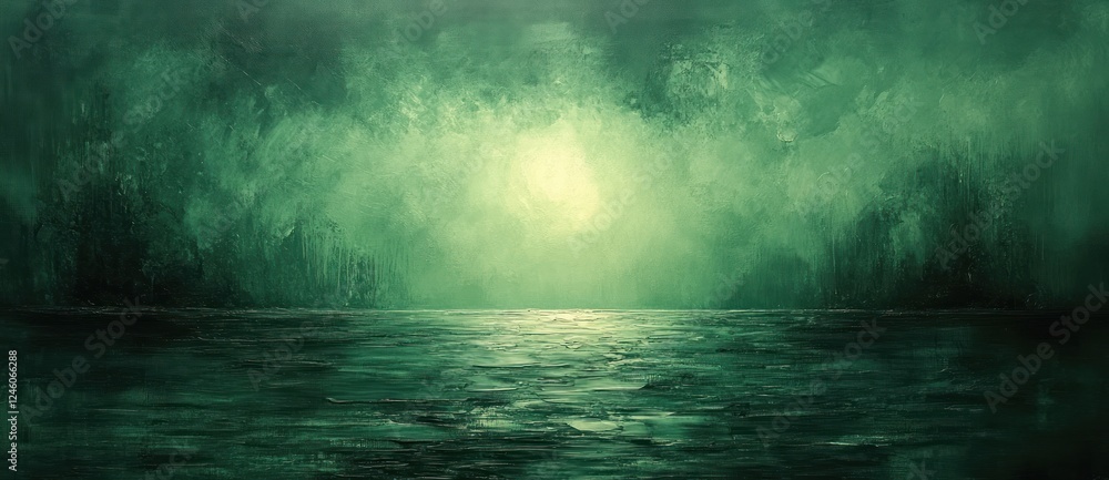 Poster abstract gradient background with green and blue tones and soft yellow light texture design