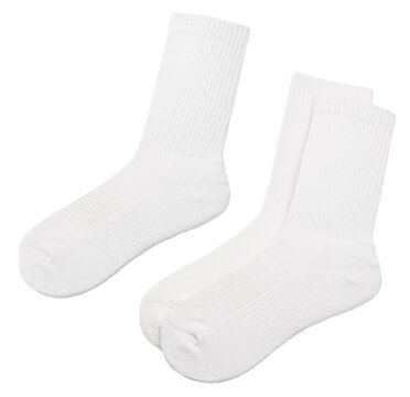 White sports crew socks isolated on white