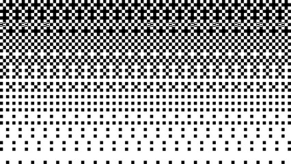 Pixelated bitmap gradient texture.8 bit video game screen wallpaper Black and white dither pattern background.	