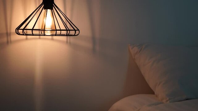 bedside lamp in the hotel