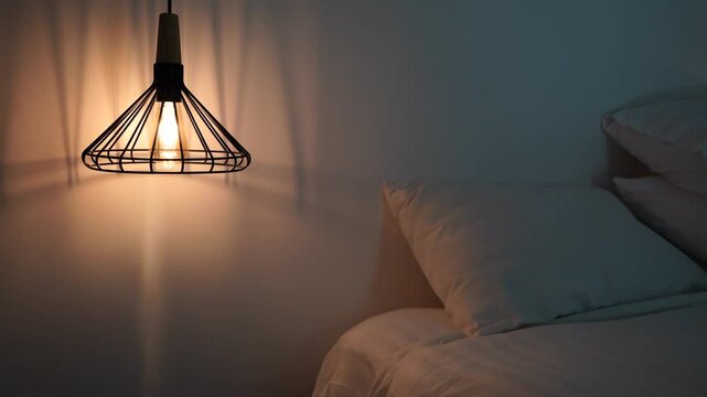 bedside lamp in the hotel