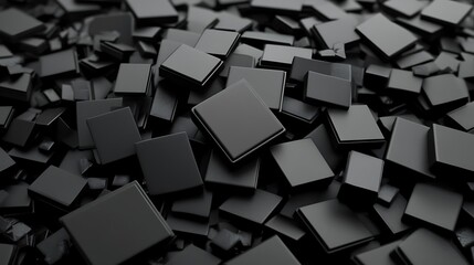 Fototapeta premium Black square pile, abstract background