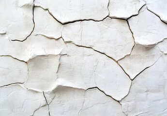 Fototapeta premium Close Up of Cracked White Weathered Surface Abstract Texture Background